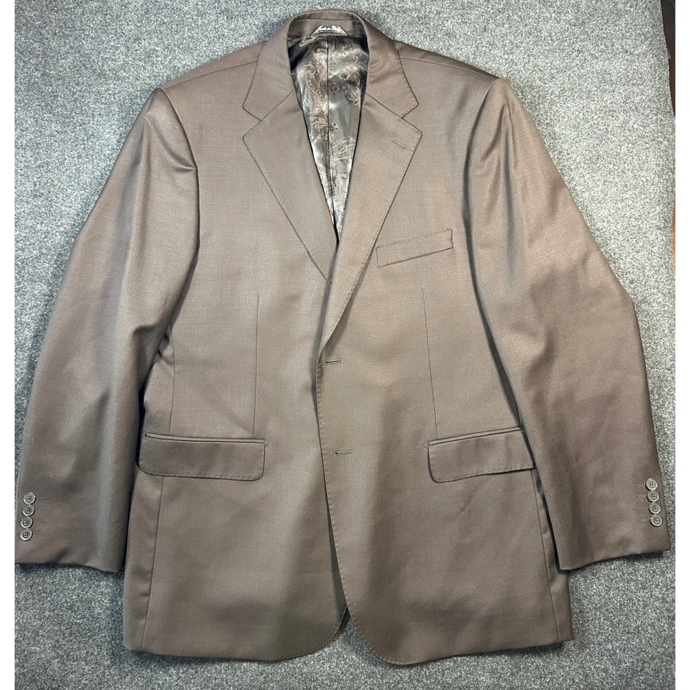 Giorgio Valentini Mens Brown Super 140s Wool Blazer Jacket Made in Italy Size 44